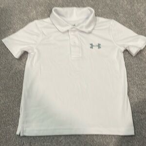 Under Armour boys short sleeve white polo size 4- dri-fit material
